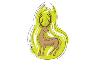 Abstract Print Reindeer