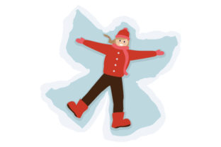 Girl Making Snowangel Christmas Asset Review