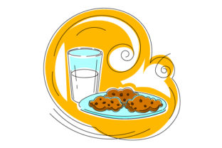 Milk and Cookies in Abstract Art Style — Christmas
