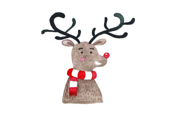 Rudolph - Watercolor Christmas Design