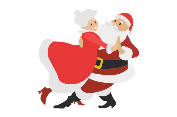 Santa & Mrs. Claus Dancing Together — Christmas