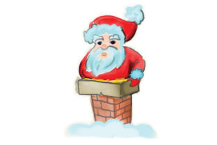 Santa Stuck in Chimney Christmas Design