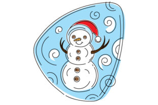 Snowman in Abstract Print Art Style: Christmas Visual Refresh