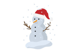 Snowman with Santa Hat for Christmas Vibes